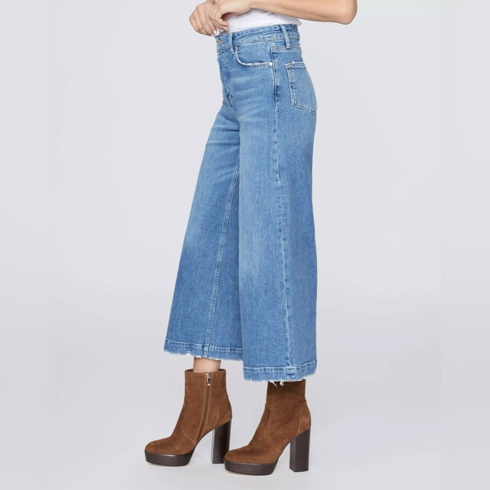 Paige Frankie Covered Button Fly
Adienne Distressed Size 30 New Wide Leg Crop - Picture 5 of 15